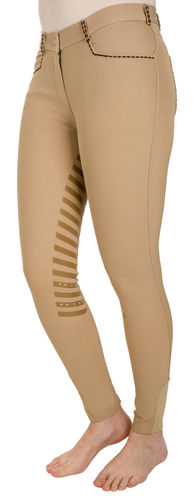 Equine Couture Ladies Nora Extended Knee Patch Breeches  32  Safari 