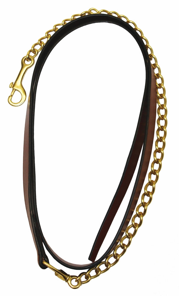 Henri de Rivel Pro Collection Leather Lead with Solid Brass Chain