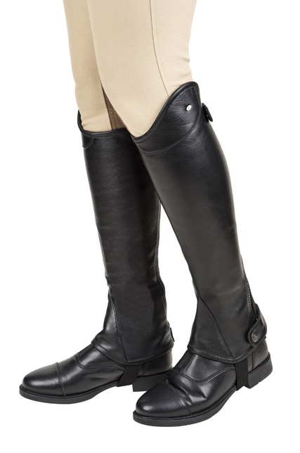 Lettia Adult London Leather Half Chaps Large  Black