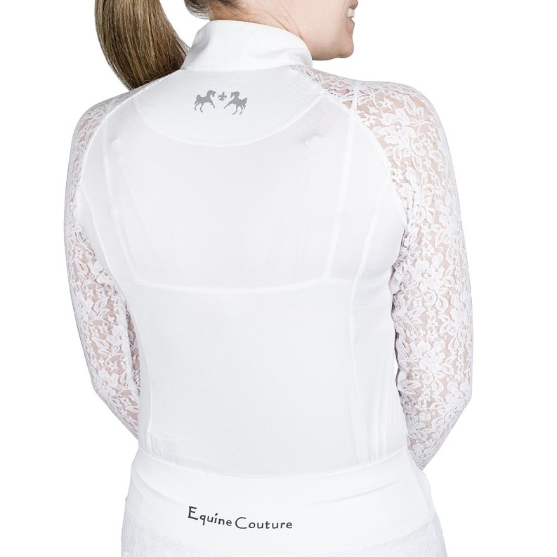 Spicy Girl Clove Long Sleeve Show Shirt by EC 1X  White w/ Black
