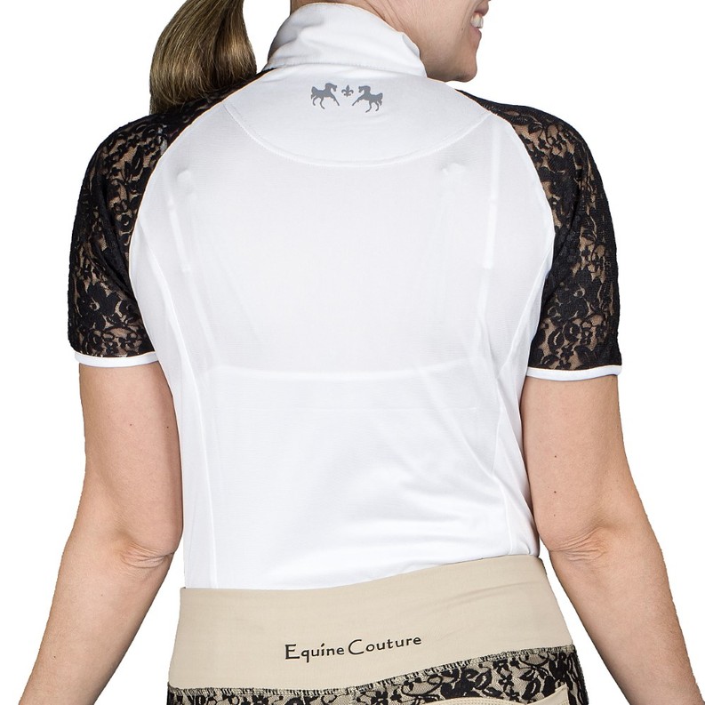 Spicy Girl Clove Short Sleeve Show Shirt by EC  3X  White w/ Black