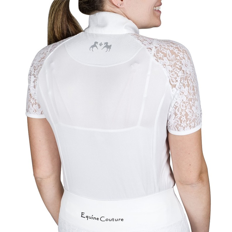 Spicy Girl Clove Short Sleeve Show Shirt by EC  3X  White w/ White