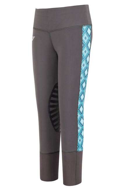 TuffRider Children's Artemis EquiCool Riding Tights  X-Large  Charcoal/Print 