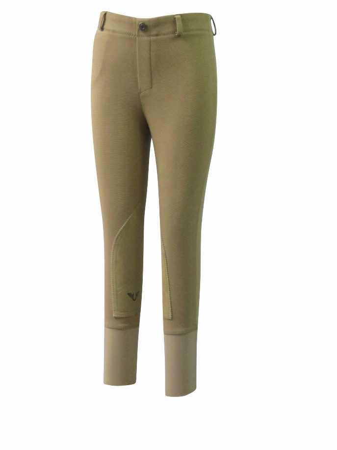 TuffRider Children's Cotton Pull-On Knee Patch Breeches 6 Sand