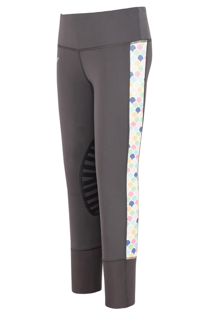 TuffRider Children's Iris EquiCool Riding Tights  X-Small  Charcoal/Print 