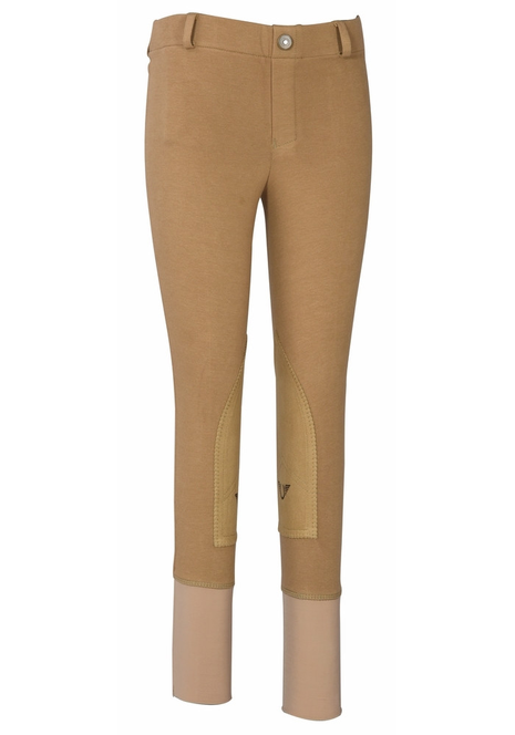 TuffRider Children's Starter Lowrise Pull-On Knee Patch Breeches 6 Sand