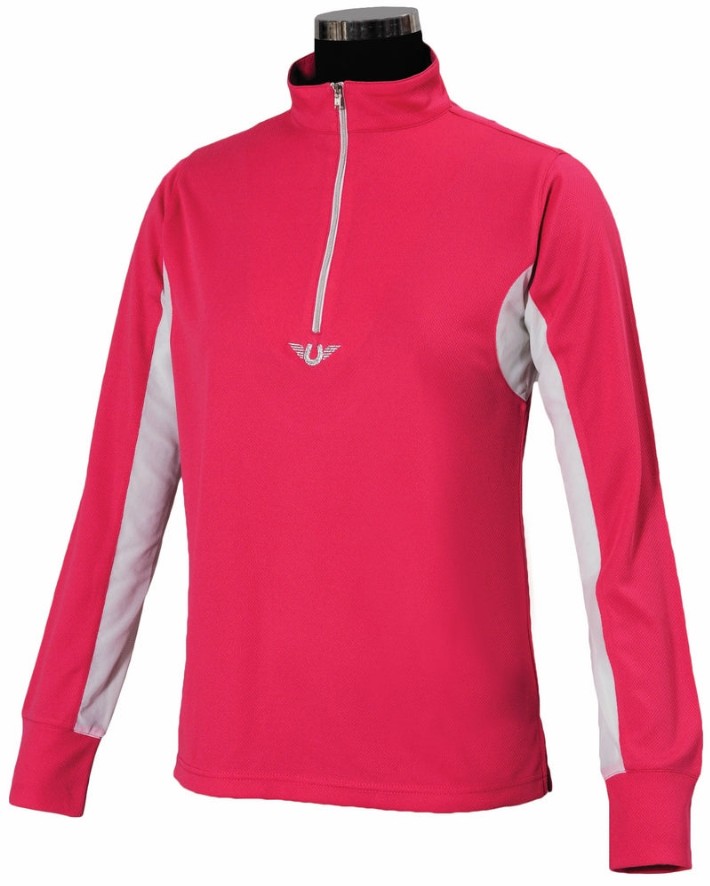 TuffRider Children's Ventilated Technical Long Sleeve Sport Shirt Large Hot Pink