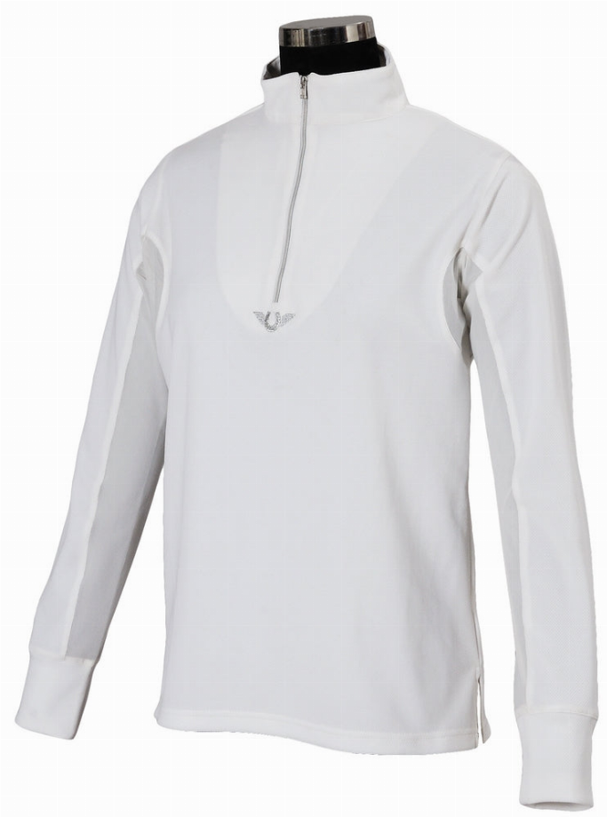 TuffRider Children's Ventilated Technical Long Sleeve Sport Shirt Large White