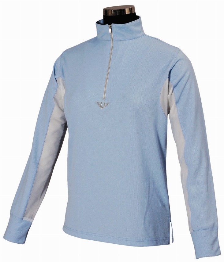 TuffRider Children's Ventilated Technical Long Sleeve Sport Shirt Medium Glacier Blue