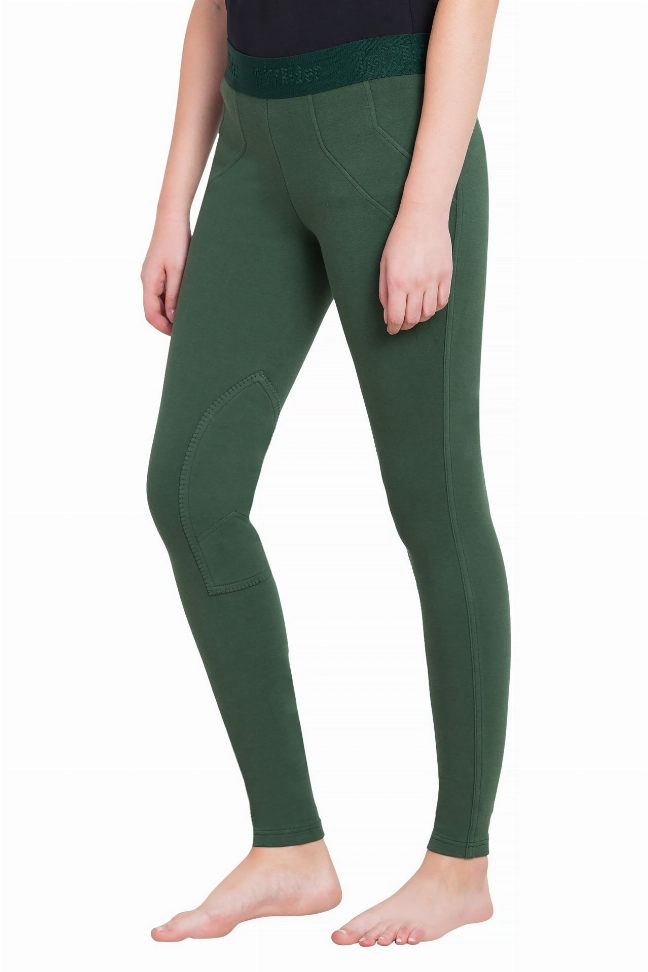 TuffRider Ladies Cotton Schoolers Riding Tights  32  Hunter 