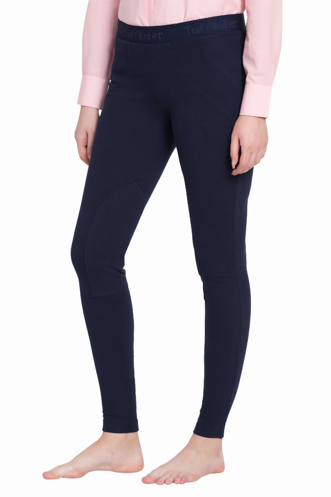 TuffRider Ladies Cotton Schoolers Riding Tights  30  Navy 