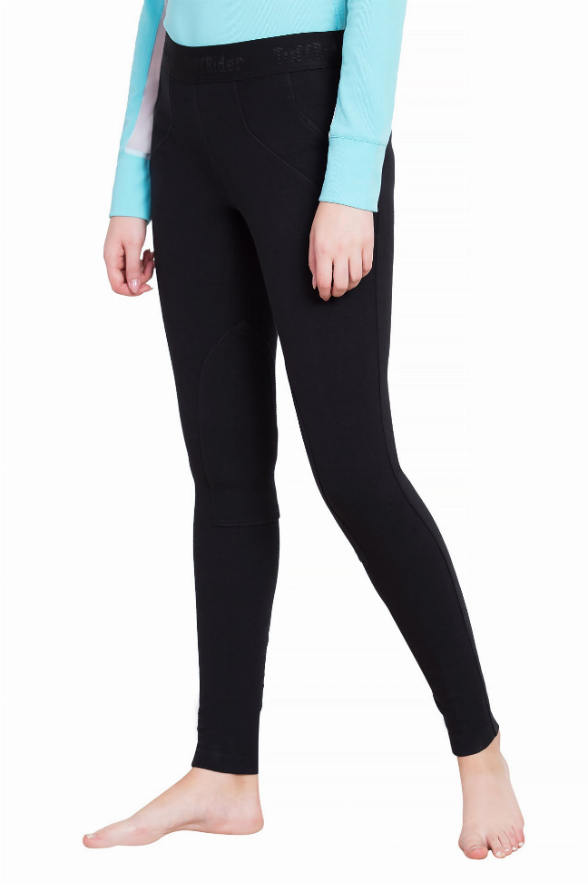 TuffRider Ladies Cotton Schoolers Riding Tights  26  Black 