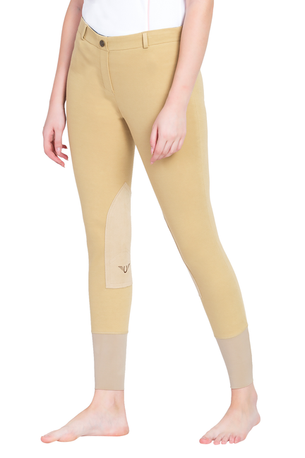 TuffRider Ladies Pull-On Knee Patch Breeches 26 Light Tan