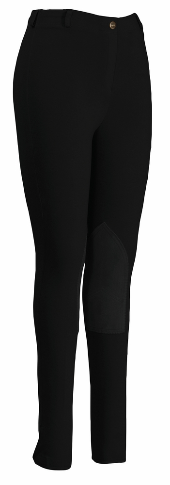 TuffRider Ladies Pull-On Knee Patch Breeches 28 Black