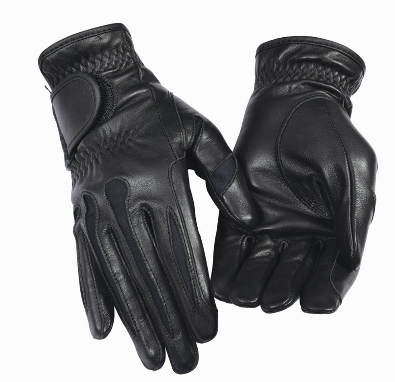 TuffRider Ladies Stretch Leather Riding Gloves S Black