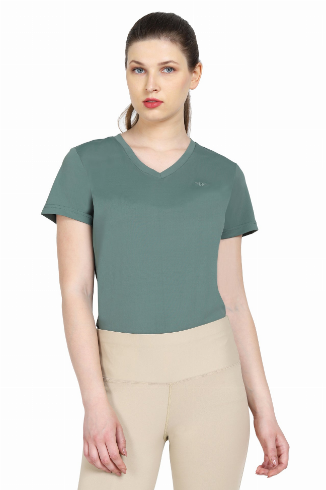 Tuffrider Ladies Taylor Tee Short Sleeve T-Shirt XL Duck Green