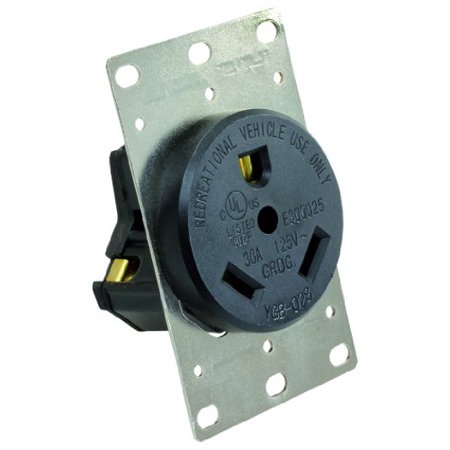 30 Amp Receptacle W/Mounting Plate