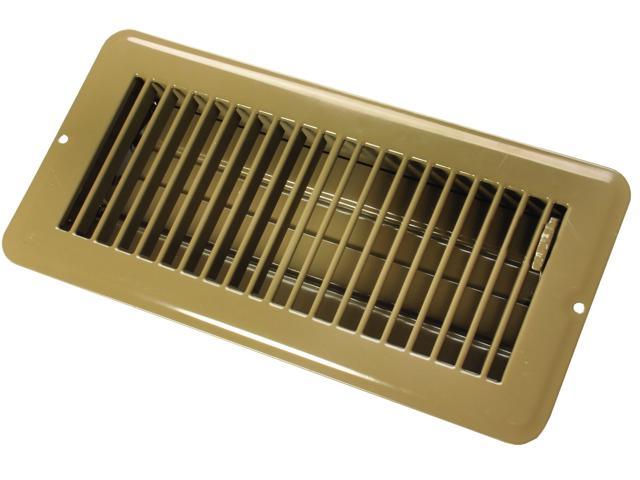 4In X 10In Floor Register Dampered, Metal, Brown