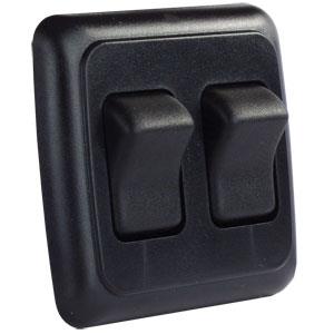 DOUBLE ROCKER SWITCH ASSEMBLY W/BEZEL, BLACK