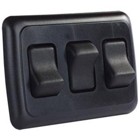 TRIPLE ROCKER SWITCH ASSEMBLY W/BEZEL, BLACK