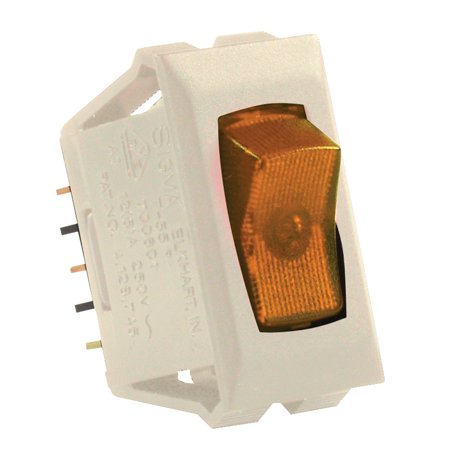 Illuminated 12V On/Off Switch, Amber/Ivory