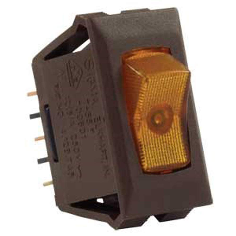 ILLUMINATED 12V ON/OFF SWITCH AMBER/BROWN