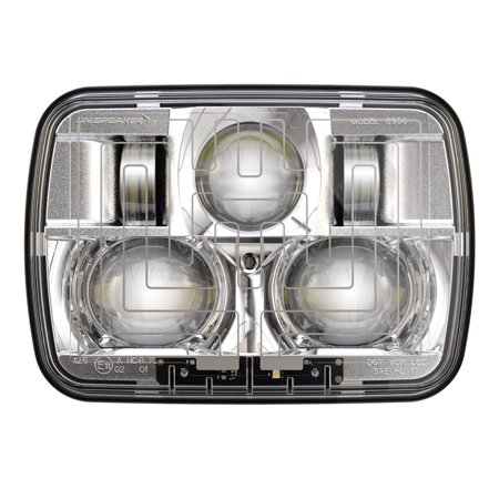 8910 EVOLUTION 2 5X7 LED HEADLIGHT 12-24V ECE LED LHT HIGH & LOW BEAM HEATED W/ CHROME INNER BEZEL