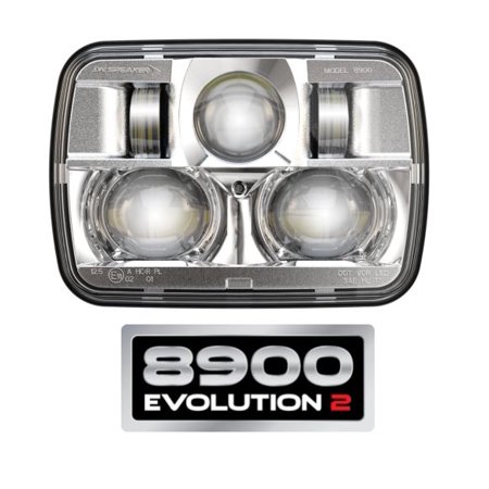 8900 EVOLUTION 2 5X7 LED HEADLIGHT  1224V DOT/ECE LED RHT HIGH & LOW BEAM W/ CHROME INNER BEZELL