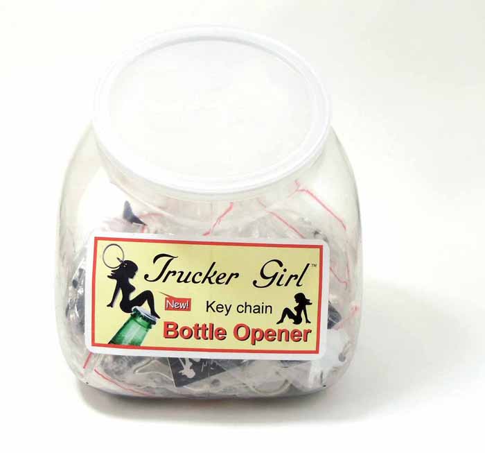 20 Trucker Girl Bottle Openers In A Display Tub