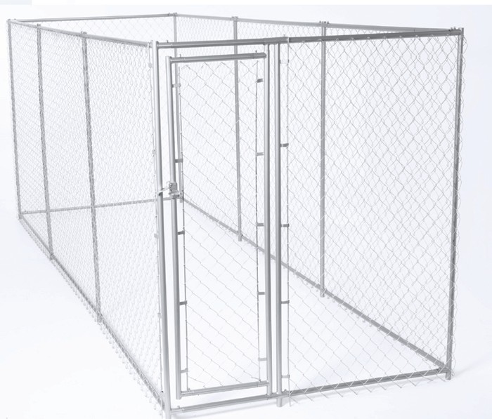 Lucky Dog 6'H x 5'W x 15'L or 6'H x 10'W x 10"L CL - 2 in 1 Galvanized Chain Link w/ PC Frame, kit in a box