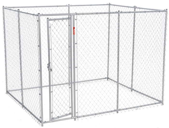 Lucky Dog 6'H x 5'W x 10 or 6'H x 8'W x 6.5'L - 2 in 1 Galvanized Chain Link w/ PC Frame, kit in a box