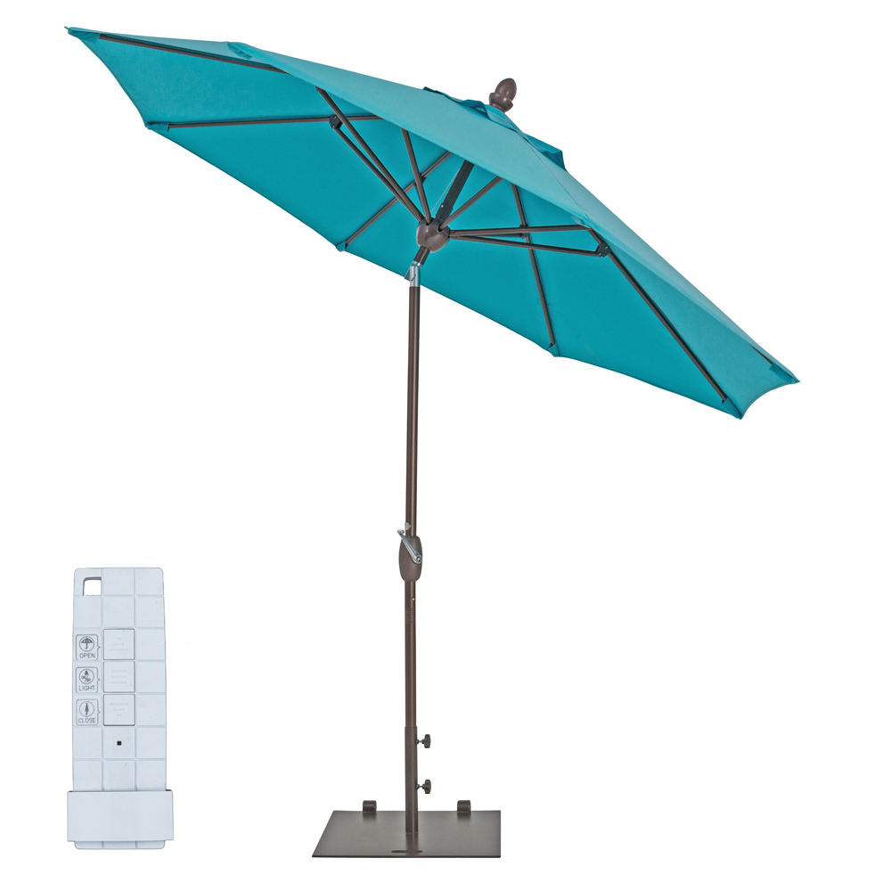TrueShade Plus 9' Automatic Market Umbrella w/Lights Aruba