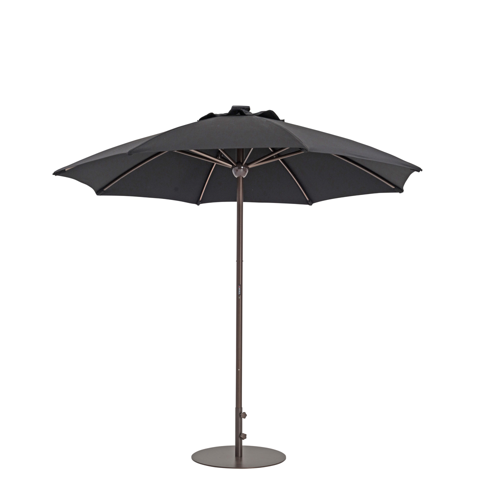 TrueShade Plus 9' Automatic Market Umbrella w/Lights Black