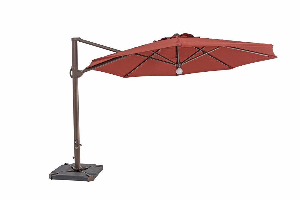 TrueShade Plus 11.5' Cantilever Octagon Umbrella W/Light Henna