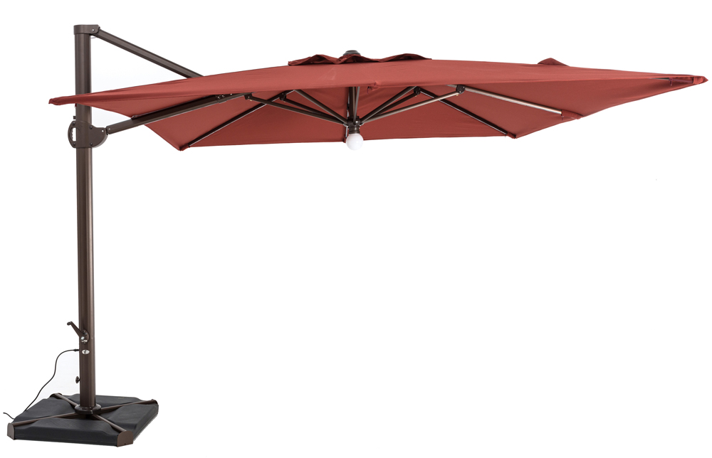 TrueShade Plus 10' x 10' Cantilever Square Umbrella W/Light Henna