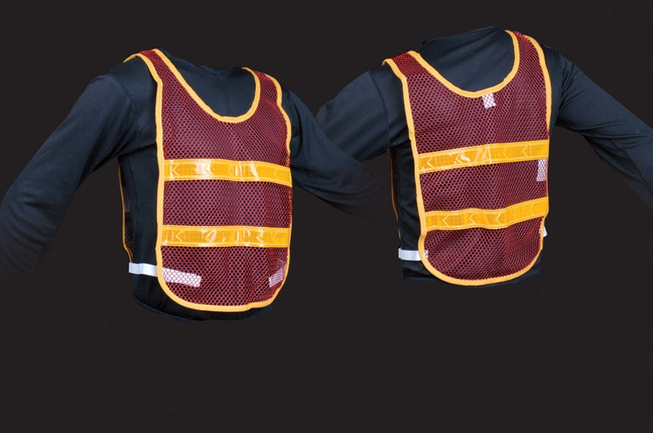 Reflective Standard Safety Vest - L Red/Gold