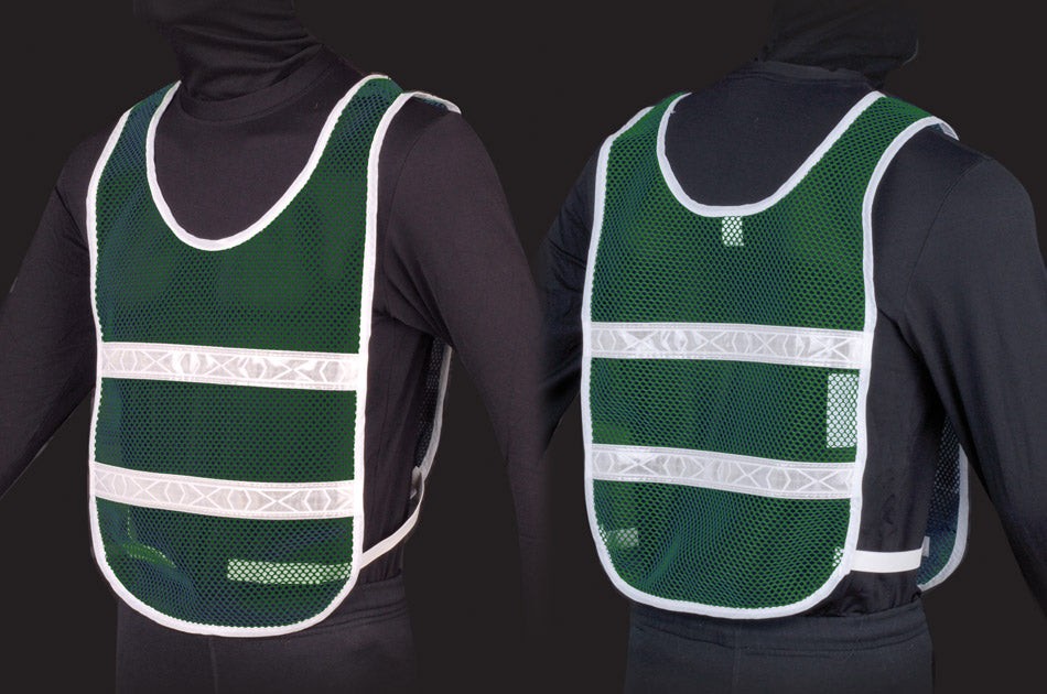 Reflective Standard Safety Vest - XL Green/White