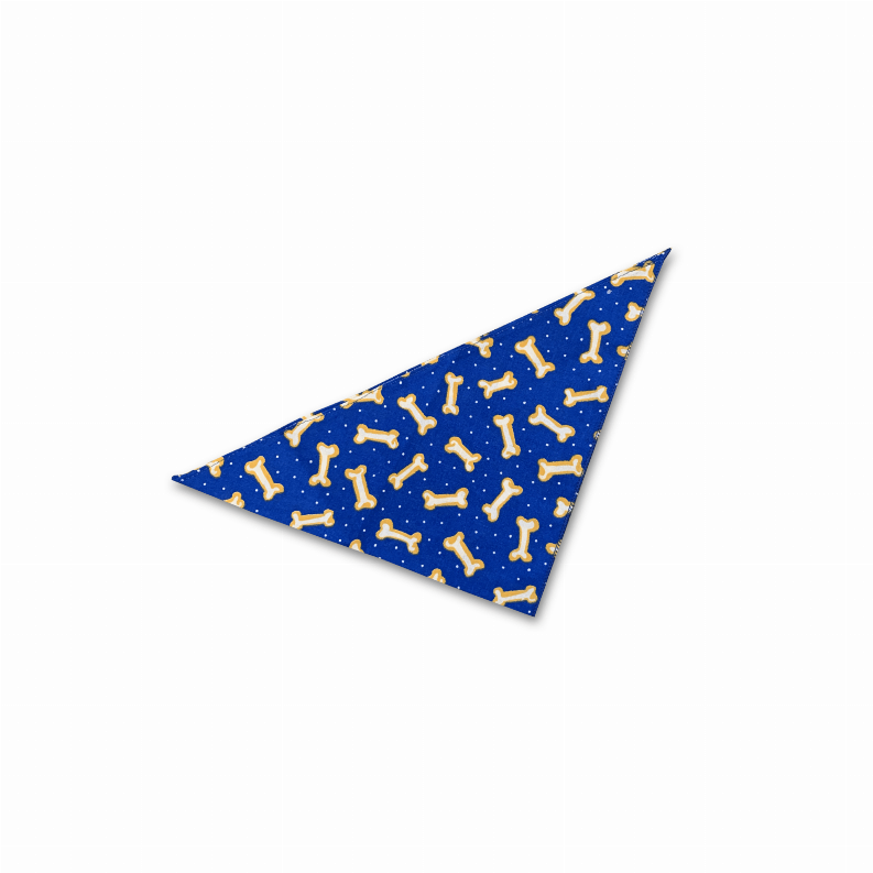 Dog Bandana - Small - 20" Blue with Bones