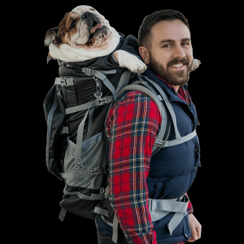 Kolossus | Big Dog Carrier & Backpacking Pack - Large (20"-23" from collar to tail) Black