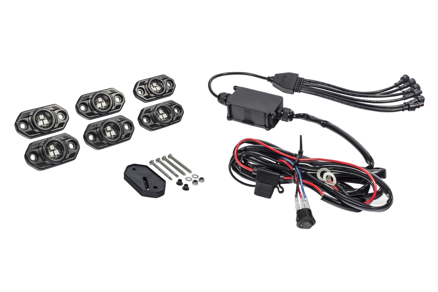 CRL; 6 PC RGB ROCK LIGHT KIT DOT APPROVED