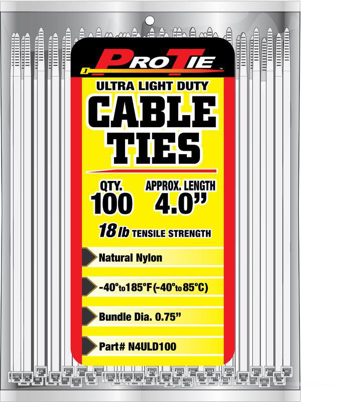 N4ULD100 4 In. 100Pk Cable Ties