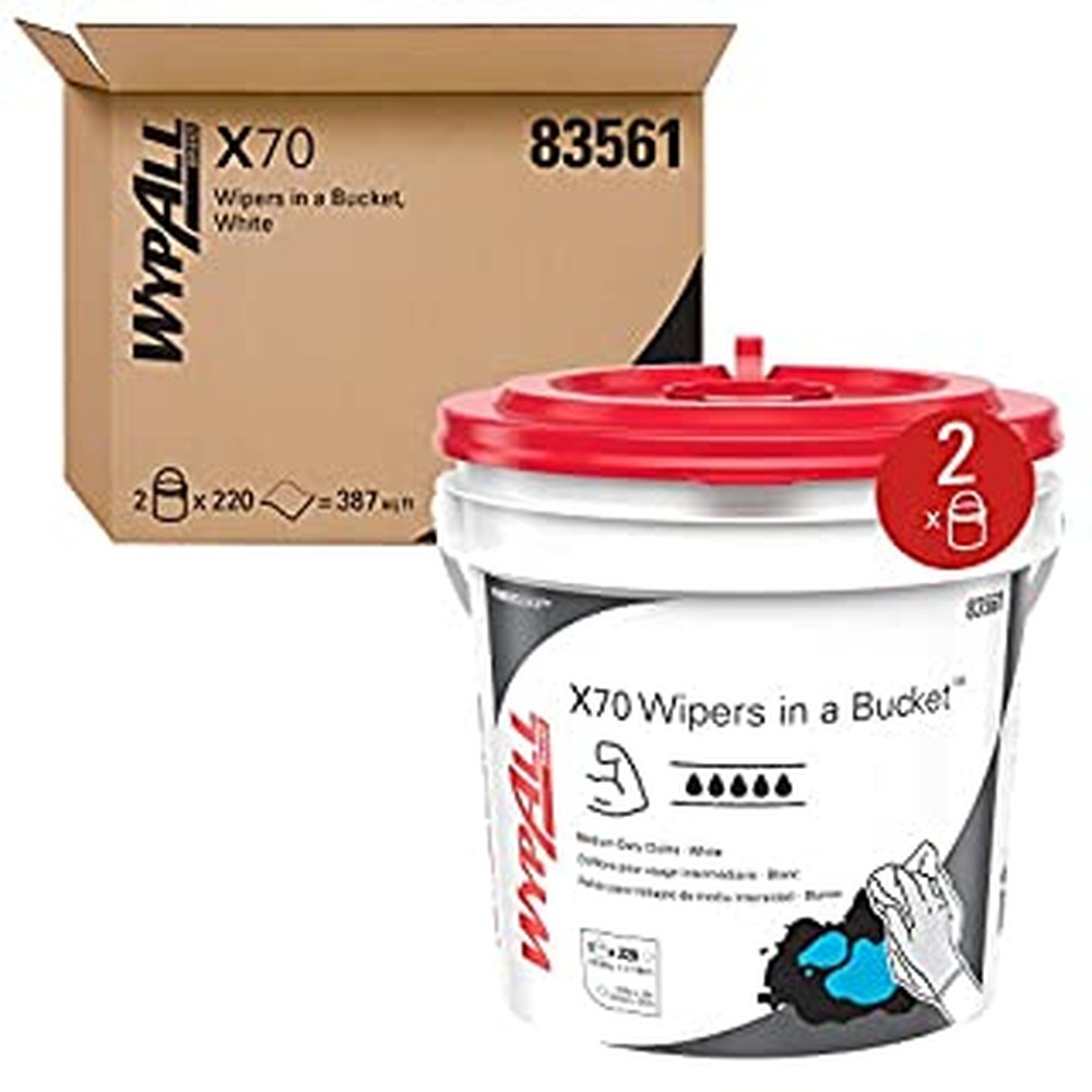 X70 Wipers in a Bucket, 13 x 10, White, 220/Bucket 2/CT