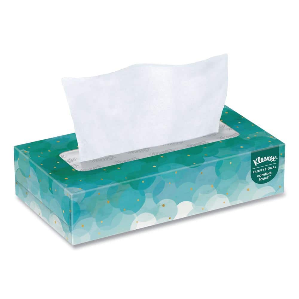 White Facial Tissue, 2-Ply, 100 Tissues/Box, 5 Boxes/Pack