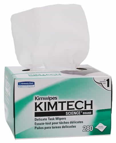 KIMWIPES Delicate Task Wipers, 1-Ply, 4 2/5 x 8 2/5, 280/Box