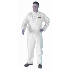 BP A20 Coveralls, MICROFORCE Barrier SMS Fabric, White, Large, 24/Case