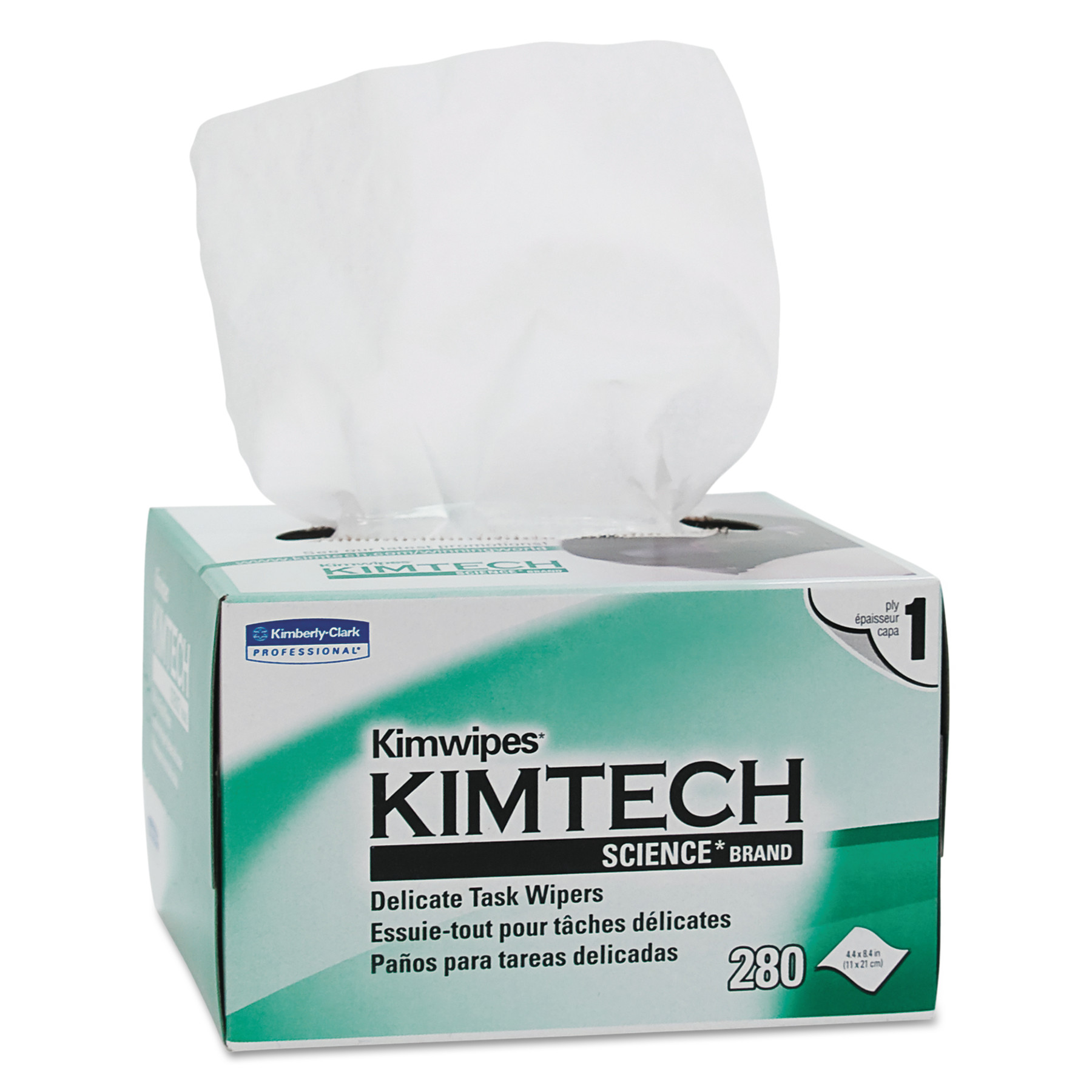 Kimwipes, Delicate Task Wipers, 1-Ply, 4.4 x 8.4, 286/Box, 60 Boxes/case