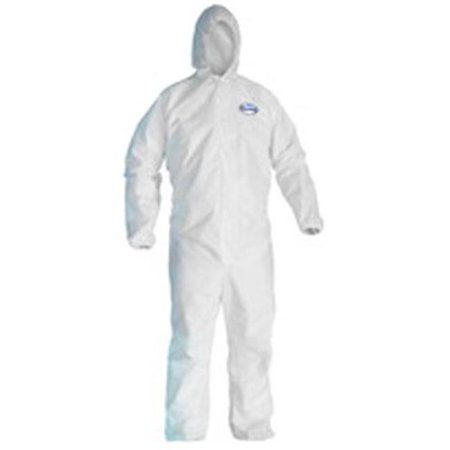 A30 Elastic Back and Cuff Hooded Coveralls, Large, White, 25/Case