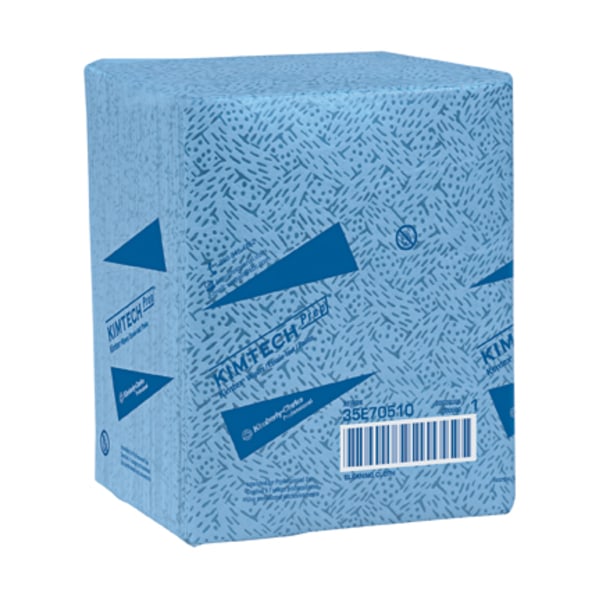 KIMTEX Wipers, 1/4 Fold, 12 1/2 x 13, Blue, 66/Box