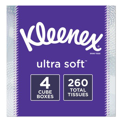 Ultra Soft Facial Tissue, 3-Ply, White, 8.75 x 4.5, 65 Sheets/Box, 4 Boxes/Pack, 12 Packs/Case