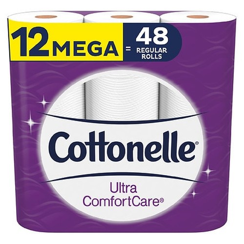 Ultra ComfortCare Toilet Paper, Soft Tissue, Mega Rolls, Septic Safe, 2 Ply, White, 284 Sheets/Roll, 12 Rolls